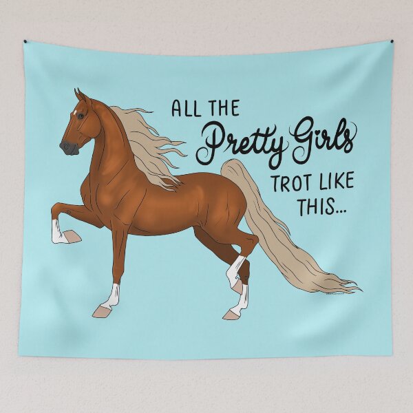 Item preview, Pretty Girls Trot Like This... Chestnut Saddlebred with Flaxen mane and tail. designed and sold by DappledMoon.