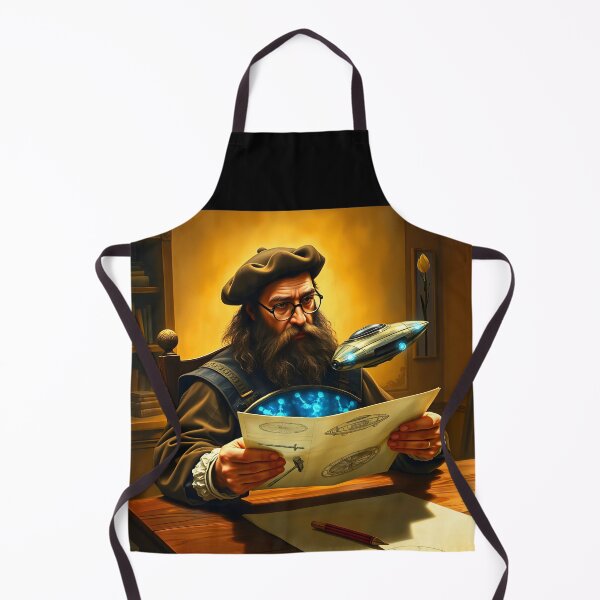 Item preview, Renaissance Man with the plan of an aircraft futuristical vintage mix Pun Art he is like Leonardo daVinci designed and sold by EmeraldeaArt.