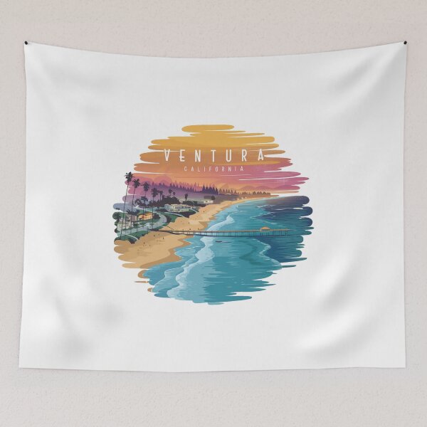 Item preview, Ventura, California - Coastal Sunset Bliss - Pier and Palm Trees designed and sold by CircinusStore.