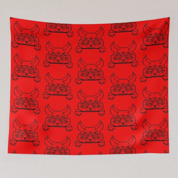 Item preview, Cat Demon Many Eyes Devil Hell Cool Evil Monster Comic Cartoon designed and sold by shirt-o-mat.