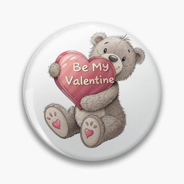 Item preview, Teddy Bear with a Heart Saying ‘Be My Valentine’ designed and sold by VibeTCreations.