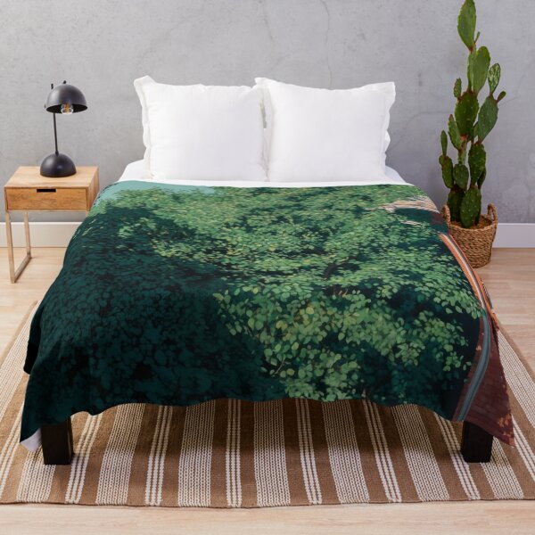 Item preview, Japanese Anime Girl Gazing From Balcony Amidst Lush Greenery designed and sold by regnumsaturni.