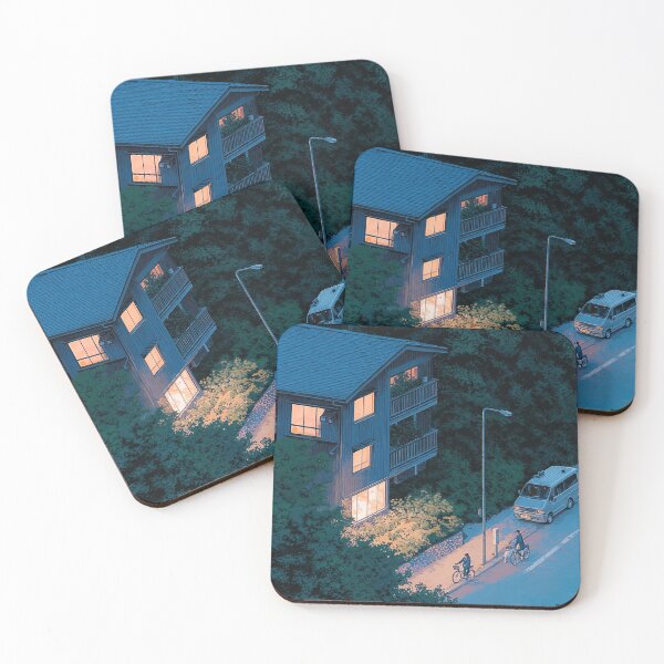 Item preview, Japanese Anime Night Street Scene With Cyclists designed and sold by regnumsaturni.