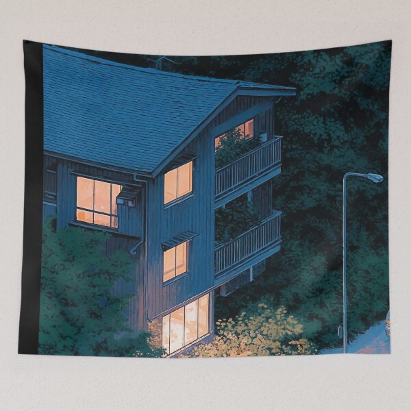Item preview, Japanese Anime Night Street Scene With Cyclists designed and sold by regnumsaturni.