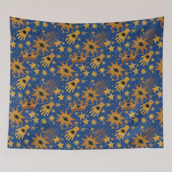 Item preview, Retro 90s whimsy goth Celestial Mystique – Astrology-Inspired Golden Pattern Witchy Aesthetic - Illustration Jemma Jamie Skidmore  designed and sold by Jemma Jamie Skidmore.