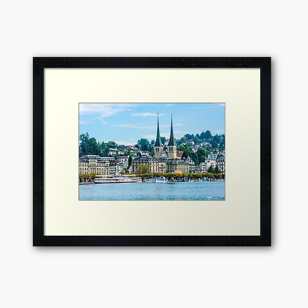 View of historic Luzern city center Framed Art Print
