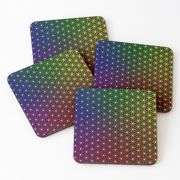 Item preview, Rainbow Sacred Geometry Pattern | SG002-Spectrum-D24 3x_FULL ⚫️ Black designed and sold by Re.SOURCE.