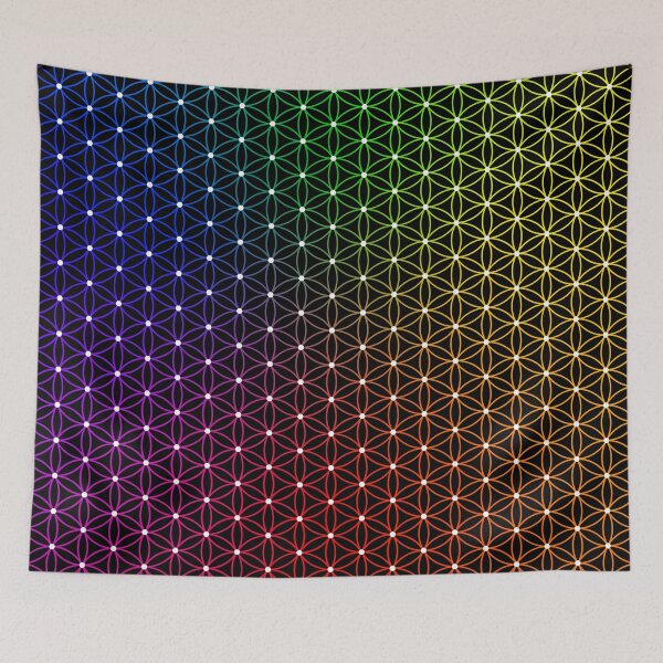 Item preview, Rainbow Sacred Geometry Pattern | SG002-Spectrum-D24 3x_FULL ⚫️ Black designed and sold by Re.SOURCE.
