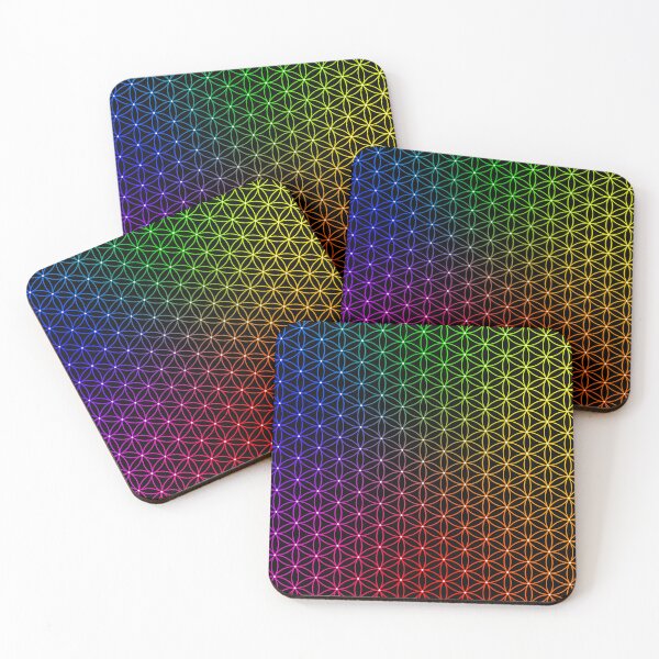 Item preview, Rainbow Sacred Geometry Pattern | SG002-Spectrum-D12 3x_FULL ⚫️ Black designed and sold by Re.SOURCE.
