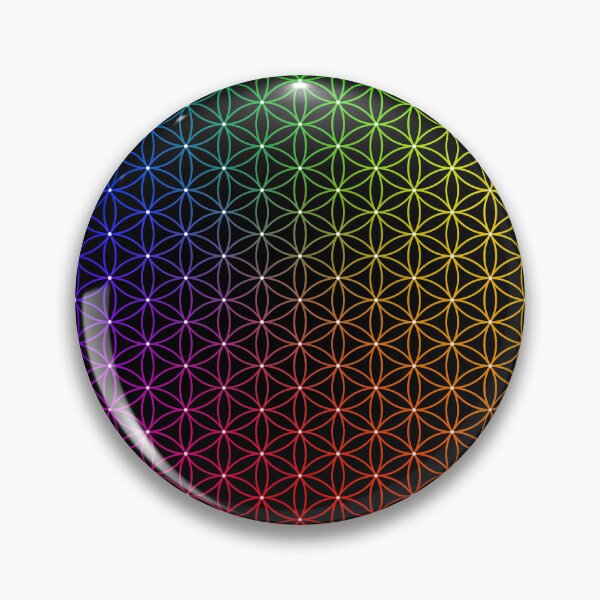 Item preview, Rainbow Sacred Geometry Pattern | SG002-Spectrum-D12 3x_FULL ⚫️ Black designed and sold by Re.SOURCE.