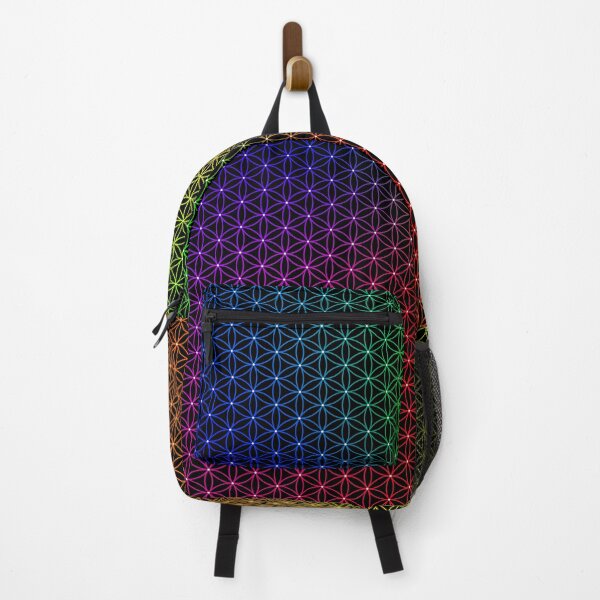 Item preview, Rainbow Sacred Geometry Pattern | SG002-Spectrum-D12 3x_FULL ⚫️ Black designed and sold by Re.SOURCE.