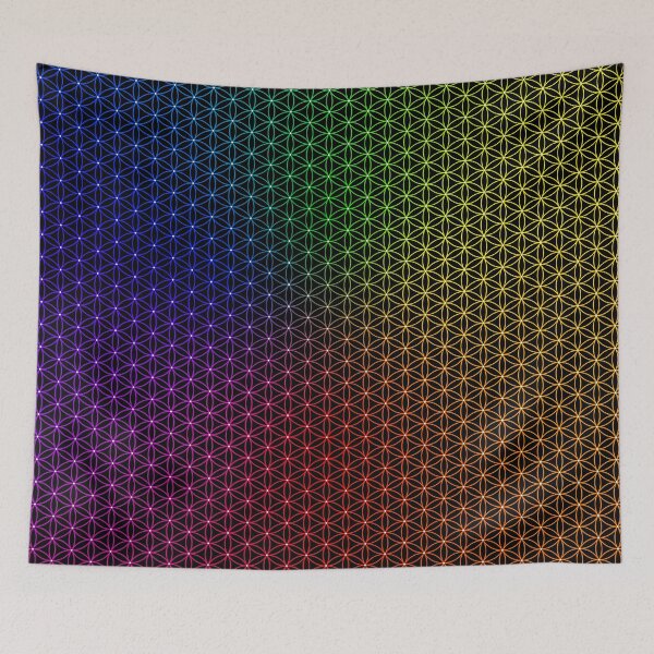 Item preview, Rainbow Sacred Geometry Pattern | SG002-Spectrum-D12 3x_FULL ⚫️ Black designed and sold by Re.SOURCE.