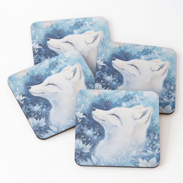 Item preview, Dreamy Winter Fox Surrounded by Frosted Flowers designed and sold by AshiraCreations.