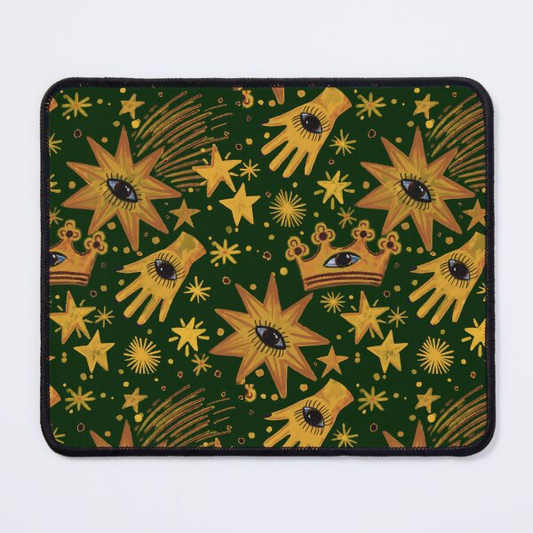 Item preview, Retro 90s whimsy goth green Celestial Mystique – Astrology-Inspired Golden Pattern Witchy Aesthetic - Illustration Jemma Jamie Skidmore designed and sold by Jemma Jamie Skidmore.