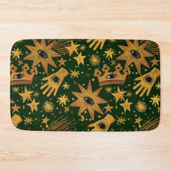 Item preview, Retro 90s whimsy goth green Celestial Mystique – Astrology-Inspired Golden Pattern Witchy Aesthetic - Illustration Jemma Jamie Skidmore  designed and sold by Jemma Jamie Skidmore.