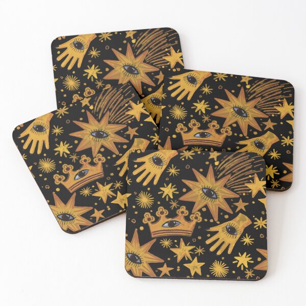 Item preview, Retro 90s whimsy goth Celestial magic – Astrology-Inspired Golden Pattern Witchy Aesthetic - Illustration Jemma Jamie Skidmore  designed and sold by Jemma Jamie Skidmore.