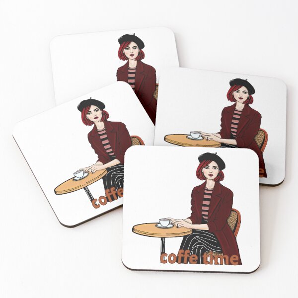 Item preview, Coffe time with beautiful girl designed and sold by ArbuzWorldz.