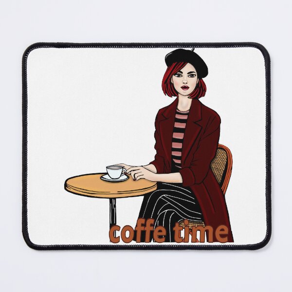 Item preview, Coffe time with beautiful girl designed and sold by ArbuzWorldz.