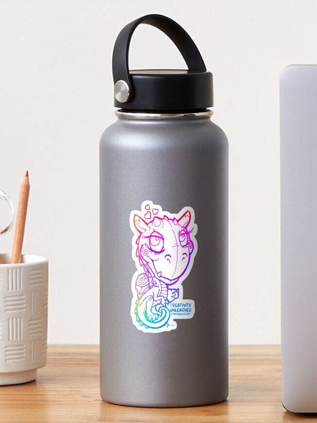 Thumbnail 1 of 3, Sticker, Rainbow Love Dragon designed and sold by jillwilli.