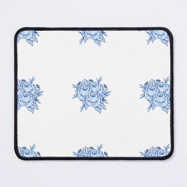 Item preview, Blue & white peonies designed and sold by Etkennedy.