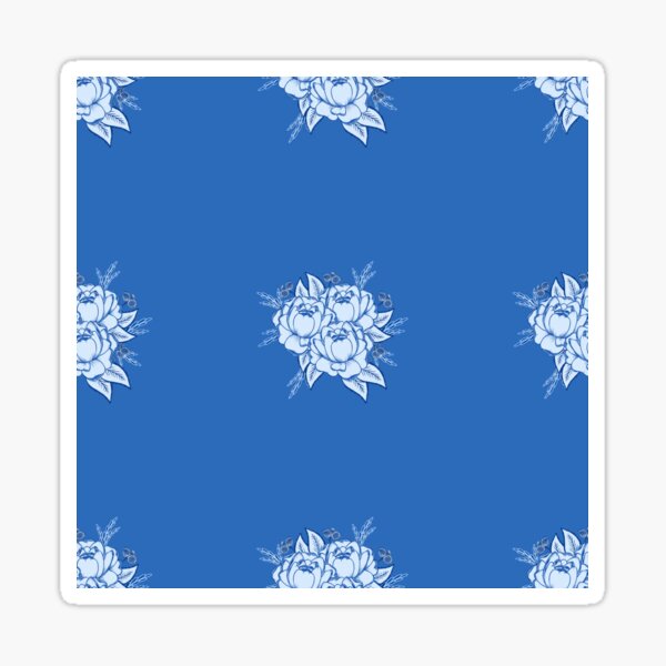 Item preview, Blue peonies designed and sold by Etkennedy.
