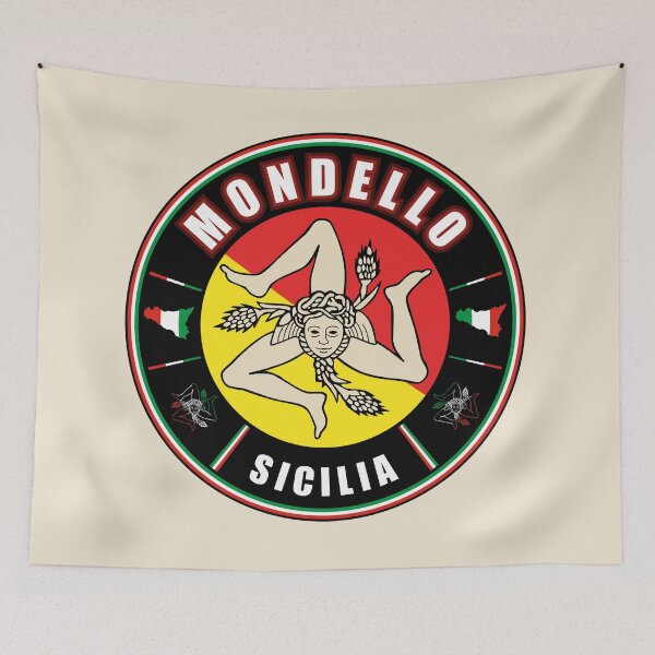 Item preview, Mondello Sicilia Italia bandiera flag designed and sold by studioss76.