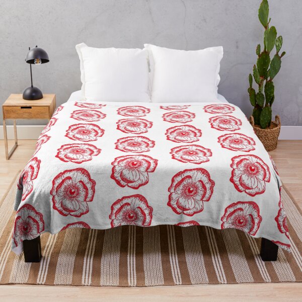 Item preview, Toothy magnolia: surreal flower red on white designed and sold by TheDoodlemancer.
