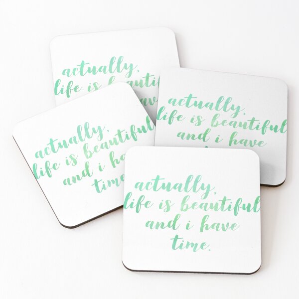 Item preview, Actually, Life Is Beautiful in Green Ombré - Cursive Typography Design designed and sold by Stickers by @molllyclare.