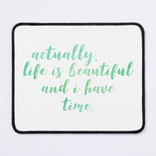 Item preview, Actually, Life Is Beautiful in Green Ombré - Cursive Typography Design designed and sold by Stickers by @molllyclare.