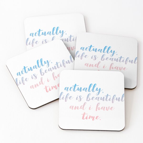 Item preview, Actually, Life Is Beautiful in Cotton Candy Ombré - Cursive Typography Design designed and sold by Stickers by @molllyclare.