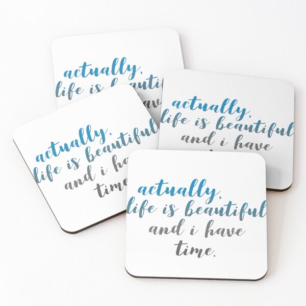 Item preview, Actually, Life Is Beautiful in Midnight Blue Ombré - Cursive Typography Design designed and sold by Stickers by @molllyclare.