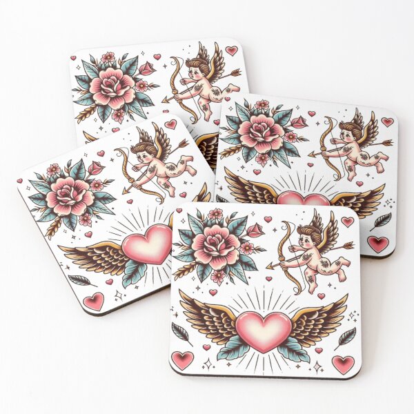 Item preview, "Inked Love - Traditional Valentine's Tattoos T-Shirt Collection" designed and sold by PARNAZ2021.