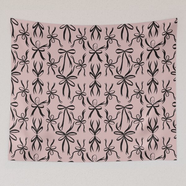 Item preview, Pink and black Coquette Ethereal Ribbon Dancers Surreal Abstract Pattern Illustration Jemma Jamie Skidmore  designed and sold by Jemma Jamie Skidmore.