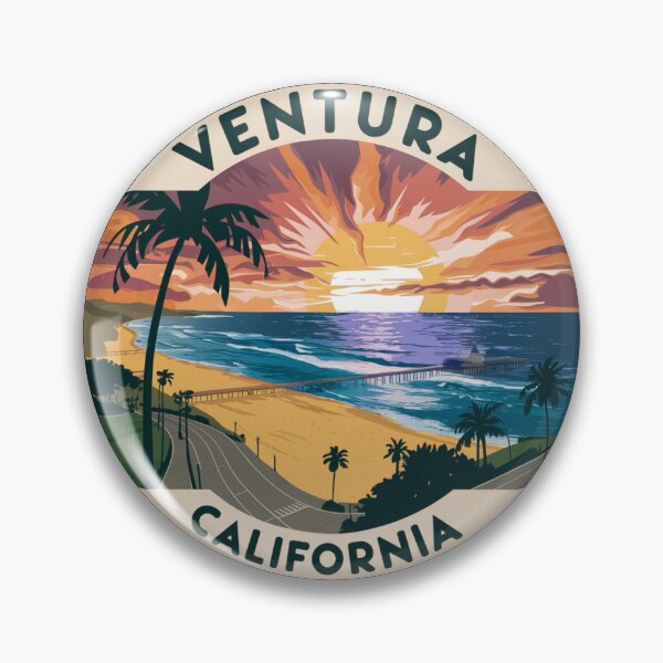 Item preview, Ventura, California - Pier Sunset and Palm Trees designed and sold by CircinusStore.