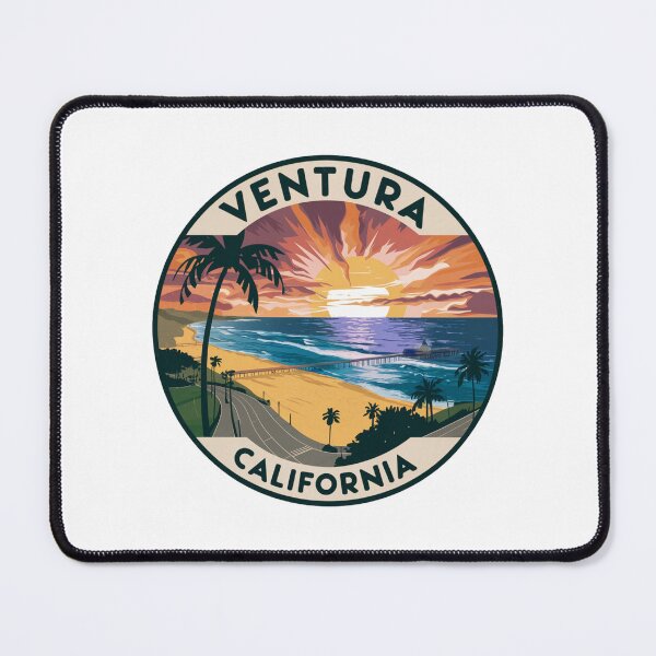 Item preview, Ventura, California - Pier Sunset and Palm Trees designed and sold by CircinusStore.
