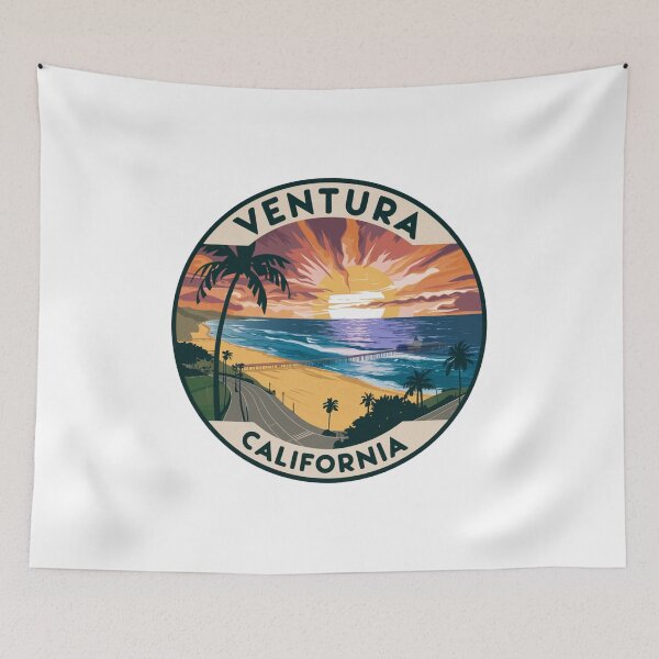 Item preview, Ventura, California - Pier Sunset and Palm Trees designed and sold by CircinusStore.