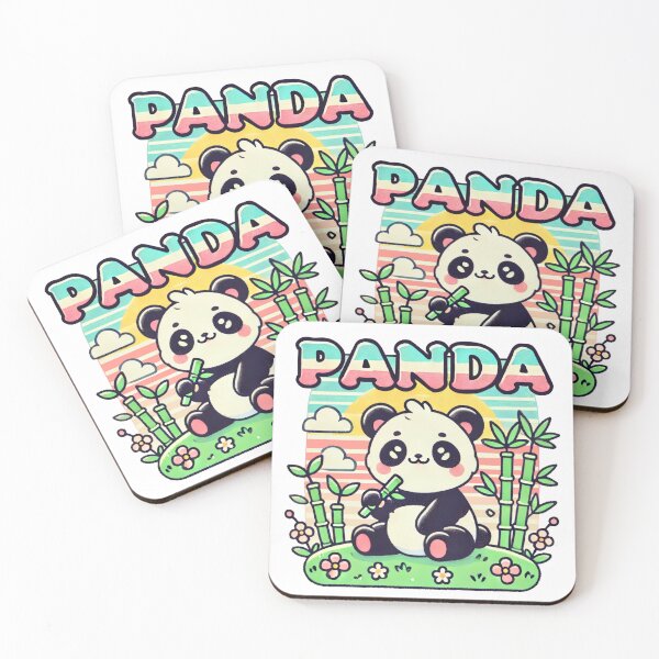 Item preview, Panda Chibi Retro Cute designed and sold by JonelleTshirts.