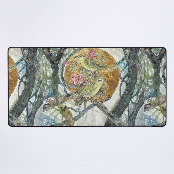 Item preview, Endangered Maui Parrotbill Watercolor Art – Tropical Hawaiian Wildlife Painting by AJJ Arts designed and sold by AJJARTSLLC.