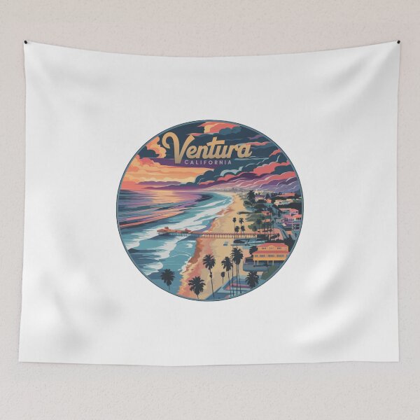 Item preview, Ventura, California - Sunset Pier and Palm Trees designed and sold by CircinusStore.