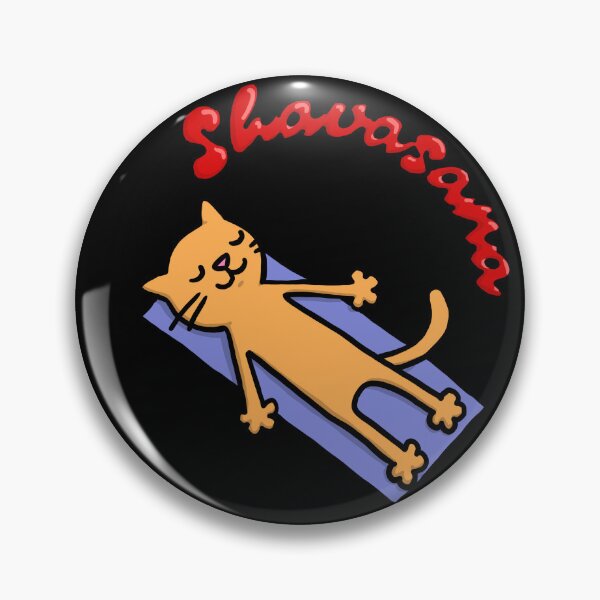 Item preview, Orange Shavasana Yoga Cat designed and sold by squigglypaw.