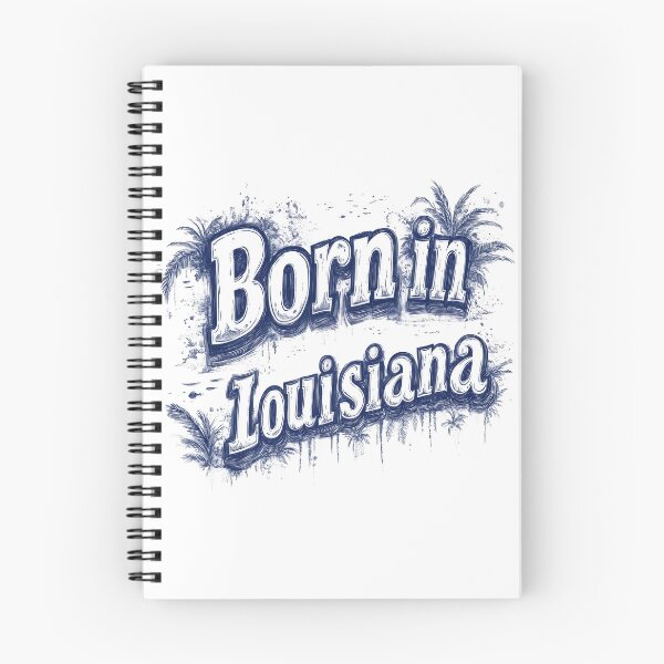 Item preview, Nacido en Louisiana Palmeras Tipografía Azul designed and sold by OriginalBeerCat.
