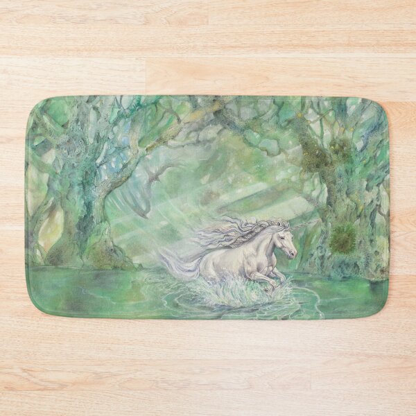 Item preview, Whispers of Renewal – Mystical Unicorn in a Forest Scene designed and sold by AJJARTSLLC.