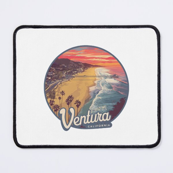 Item preview, Ventura, California - Sunset: Iconic Pier and Palm Trees designed and sold by CircinusStore.