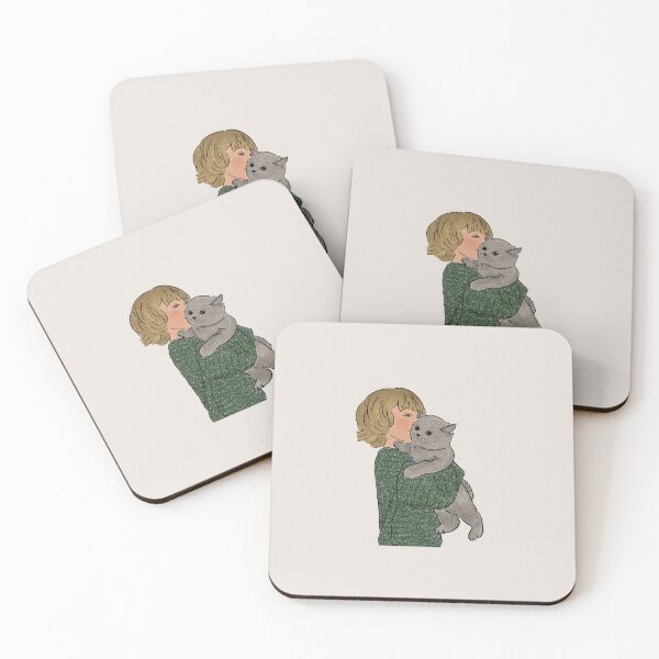 Item preview, baby boy and cat designed and sold by Squirrel Artwork.