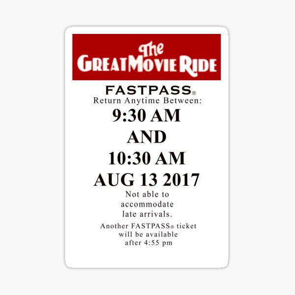 Vista previa del artículo con la obra «Un viaje cinematográfico a través del tiempo I The Great Movie Ride FastPass», diseñado y vendido por PedroStyle.