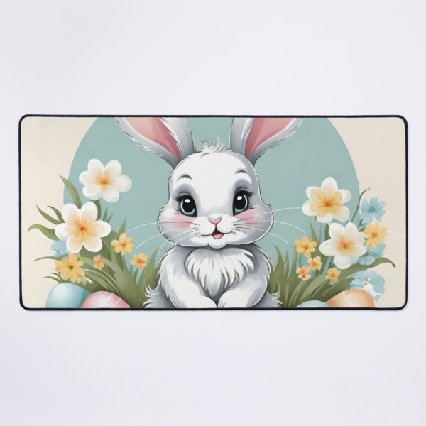 Item preview, Happy Easter Bunny and colorful Easter eggs and flowers V12 designed and sold by DreamingAwake1.
