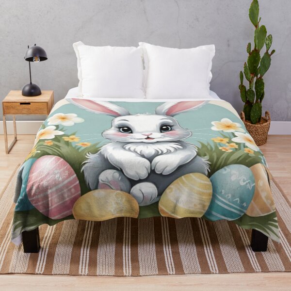 Item preview, Happy Easter Bunny and colorful Easter eggs and flowers V12 designed and sold by DreamingAwake1.