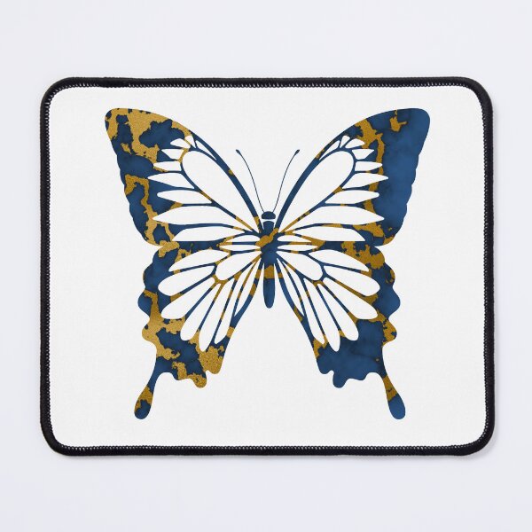 Item preview, Bold Dark Blue and Gold Marble Butterfly designed and sold by amgraphics.