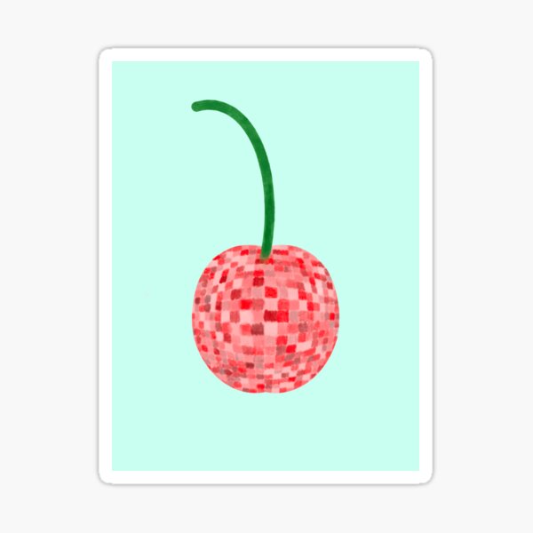 Item preview, Disco Ball Cherry Watercolor Hand Drawn Art  designed and sold by izlette.