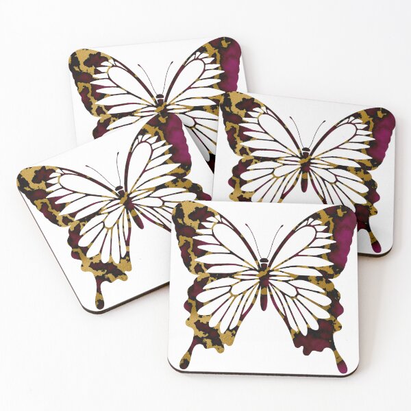 Item preview, Enchanting Dark Red and Gold Marble Butterfly designed and sold by amgraphics.
